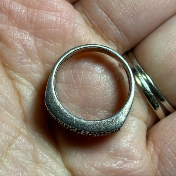 Sterling Silver 925 Marcasite Signet Pave Ring Size 8 Women’s Ring - Picture 2 of 9